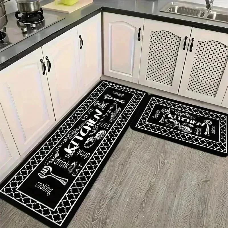 1PC Cowhide Pattern Kitchen Rug Non-Slip Door Mats Pop design Bathroom Rug Bath Mat Carpet for Home Sink Laundry Decor
