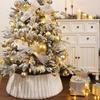 Plush Christmas Tree Collar Rustic Style Tree Base Cover Simple Christmas Tree Decoration  New Year