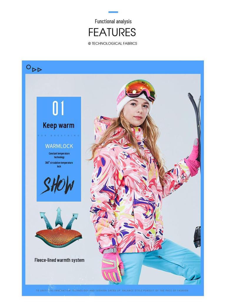 Women's North & South Ski Suit: Windproof, Waterproof, Warm, Mountaineering & Skiing Suit for Outdoor Sports.