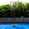 Outdoor Basketball Hoop, Height Adjustable from 228.6 to 280.42 cm, Wheels, shock-absorbing basket, Backboard, Youth/Adults, red silk-screen