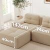 Boneless Modular Sofa, Modern L-Shaped for Living Room with Deep Seat, Comfortable Corduroy Cloud Sofa with Ottoman, Tufted Two-Seater Sofa Bed, Beige