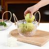 Прозрачная большая рифленая стеклянная миска с пеньковой веревкой