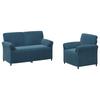 Sofa Set 2 Pieces Blue Velvet