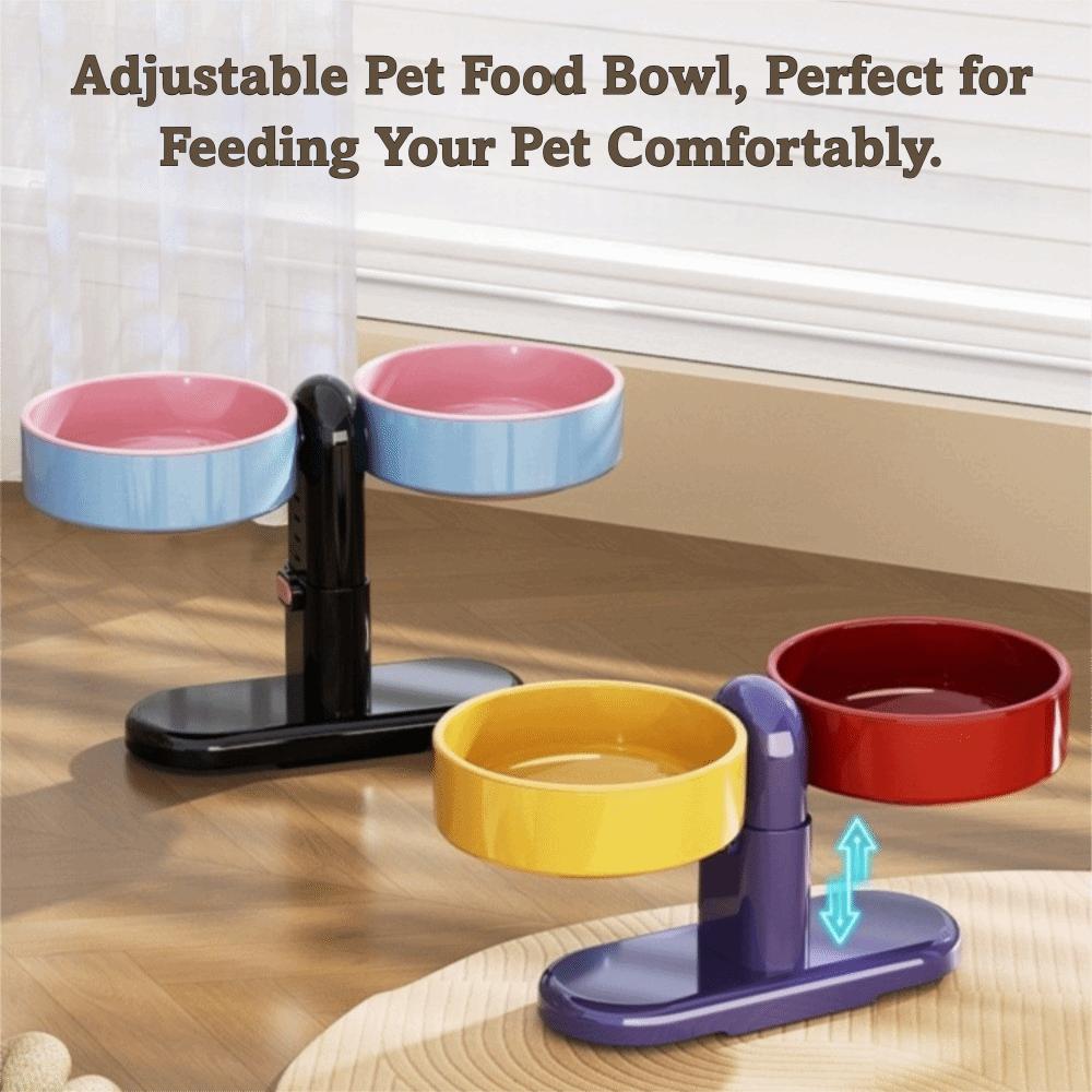 Anti-Leakage Double Dog Bowl Neck Protection Cat Bowl New Suction Cup Pet Bowl  for Cats Dogs