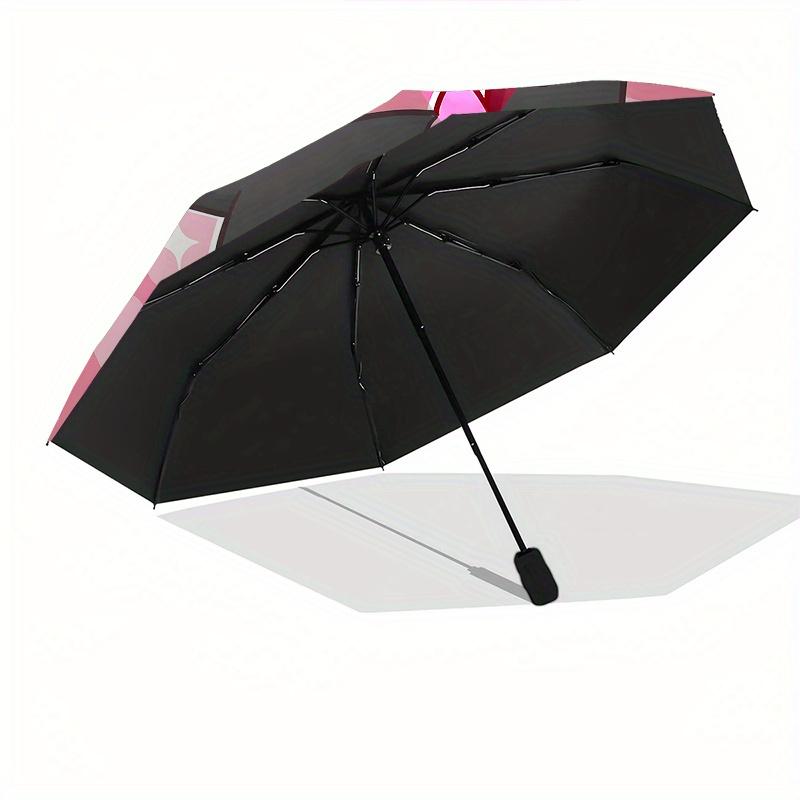 Kuromi Automatic opening and closing folding umbrella with 8-rib frame and compact travel design, perfect for all occasions | Stylish foldin
