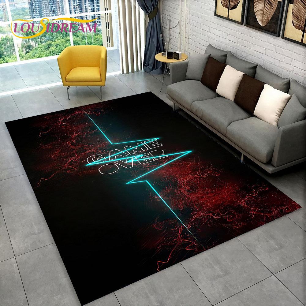 Коврик с мультяшным геймером, игровой геймпад, ковер для гостиной, детская спальня, диван, кухонный коврик, декор, детский нескользящий напольный коврик