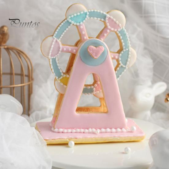 3 шт., формы для печенья, романтические формы для печенья в форме колеса обозрения, пищевой нелипкий, DIY Изготовление форм для выпечки, пластиковые формы для печенья, печенья на день Святого Валентина