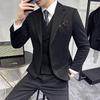 Men's Slim Fit Woolen Three-Piece Suit: One-Button, Autumn/Winter, Business/Wedding/Groomsmen.