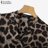 ZANZEA Женская летняя повседневная блузка без рукавов с леопардовым принтом