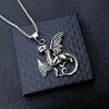 Holy Sword, Dark Dragon Warrior, Flying Dragon Pendant Necklace, Titanium Steel Punk Trendy Jewelry for Men