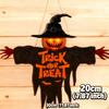 L-30x20cm 2D Halloween Trick-or-Treat Wooden Monster Face Pumpkin Design Rope Hanger Porch Wall or Halloween Garden Party Decora