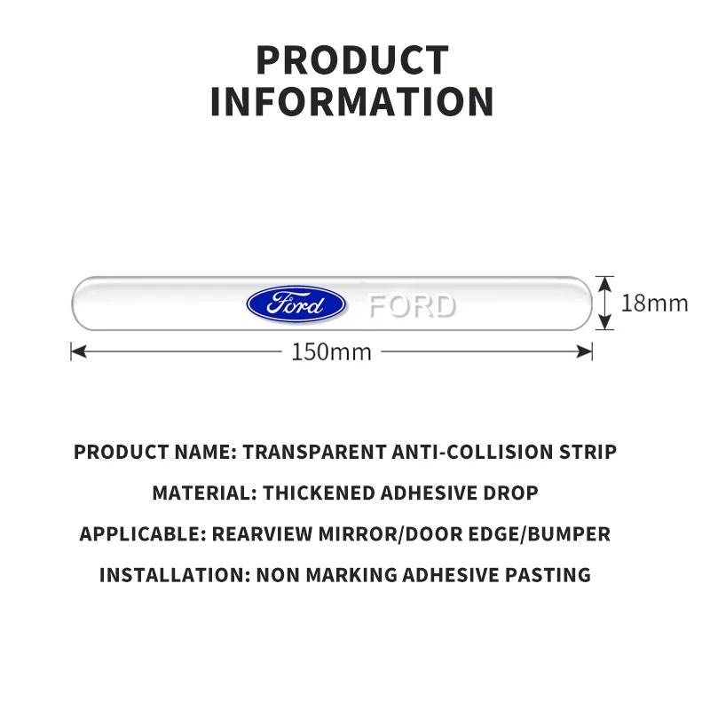 Car Sticker 2025 Hot New 4pcs Car Door Edge Transparent Anti Scratch Protection Strips For Ford Fiesta MK7 MK8 MK5 MK4 MK6 Auto
