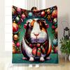 Christmas Guinea Pig with Festive Ornaments print blanket soft and cozy perfect for the living room bed sofa or a nap,gift