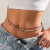 Европейско-американская летняя бисерная цепочка на талию с пупком - Сексуальное эластичное пляжное украшение