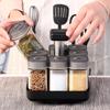 Rotating Seasoning Bottle Set Food Storage Jar Modern Design Clear Glass Food Storage Jar Seal,Coffee,Spice Container