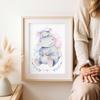 Poster for a Child's Room Hippopotamus Cute Animals
