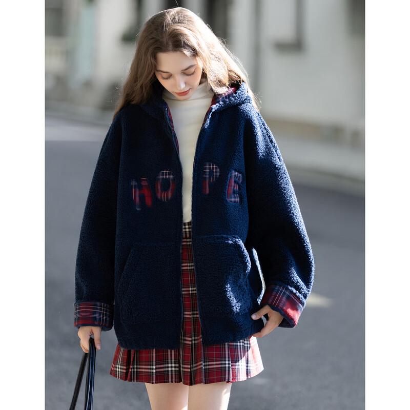 TonLion Women's 2025 Autumn/Winter Hooded Faux Lamb Wool Coat