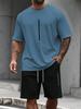 New Summer Men's Short-Sleeve T-Shirt and Pocket Shorts Set with Letter Print Men's T-Shirt Set Casual and Comfortable Clothing