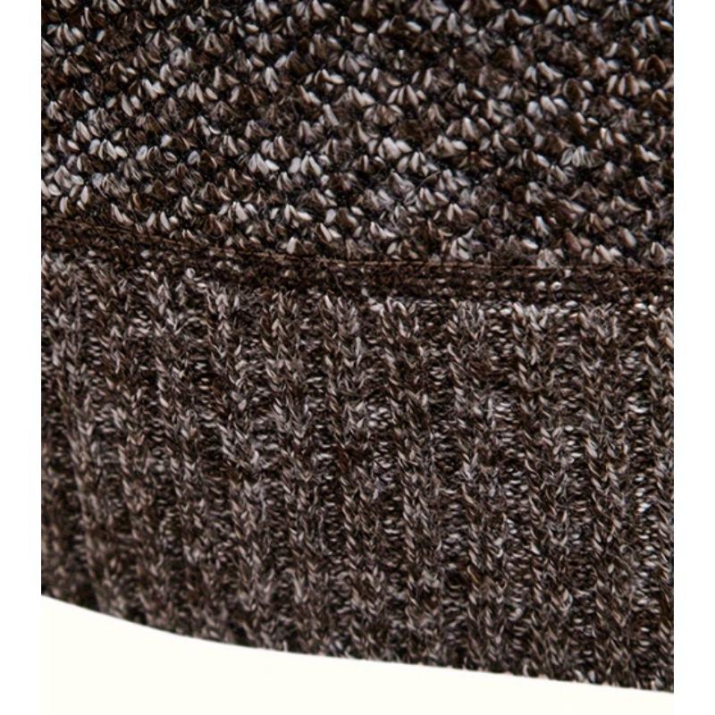 Men's Autumn Winter Fleece Lined Knit Sweater, Stand Collar Half Zip Pullover Thickened Knit Outerwear for Men