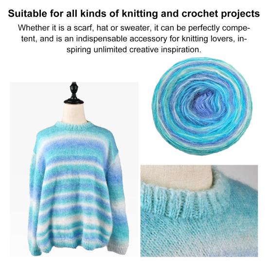 1 рулон пряжи градиента 133,9 дюйма пряжа мохеровая пряжа пряжа из смеси акрила и шерсти