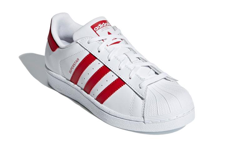 adidas Superstar Cloud White Scarlet GS CG6609