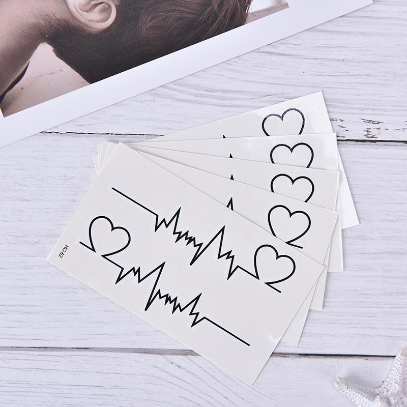 Heart Tattoos Temporary Ecg Tattoo Products Waterproof Disposable Tattoo Sticker