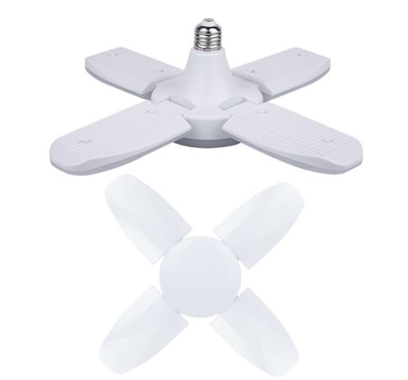 High Quality Mini 4 Leaf Deformable Lamp Folding 30W40W50W60W Led Fan Blade Bulb Indoor Adjustable Lighting Energy Saving