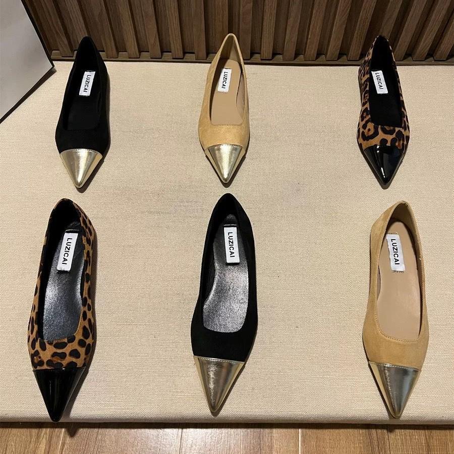 Летние туфли-феи во французском стиле с острым носком на плоской подошве для вечерней юбки 2024 года