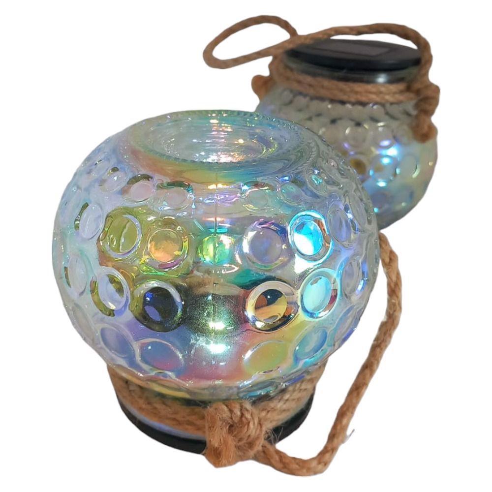 Lampa Ogrodowa Solarna Led Kula Wisząca Wbijana Lampki Zewnętrzne 2Szt