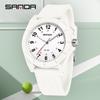 SANDA 6232 Design Soft Student Watch TPU Strap Depth Waterproof Quartz Movement Children Fashion Sports Wrist Watch