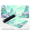 Large XXL Game Mousepad Oriental Ink Painting Mountain Sakura Flower Landscape Deskmat Non-Slip Laptop Keyboard Mouse Mats