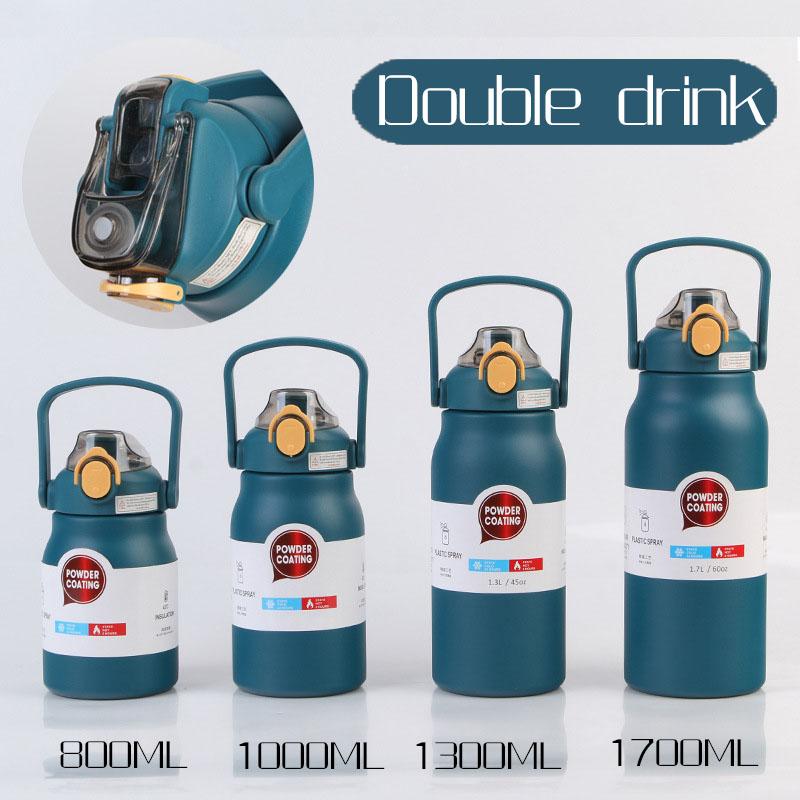 1.3L/1.7L Термобутылка большой емкости из нержавеющей стали Термокружка для воды Термос с термоизоляцией Стакан