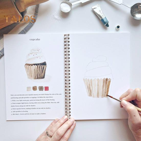 Watercolor Workbook 24 Colors Watercolor Painting Set with Brushes Spiral-Bound Water Coloring Book Art Craft Gifts for Beginners