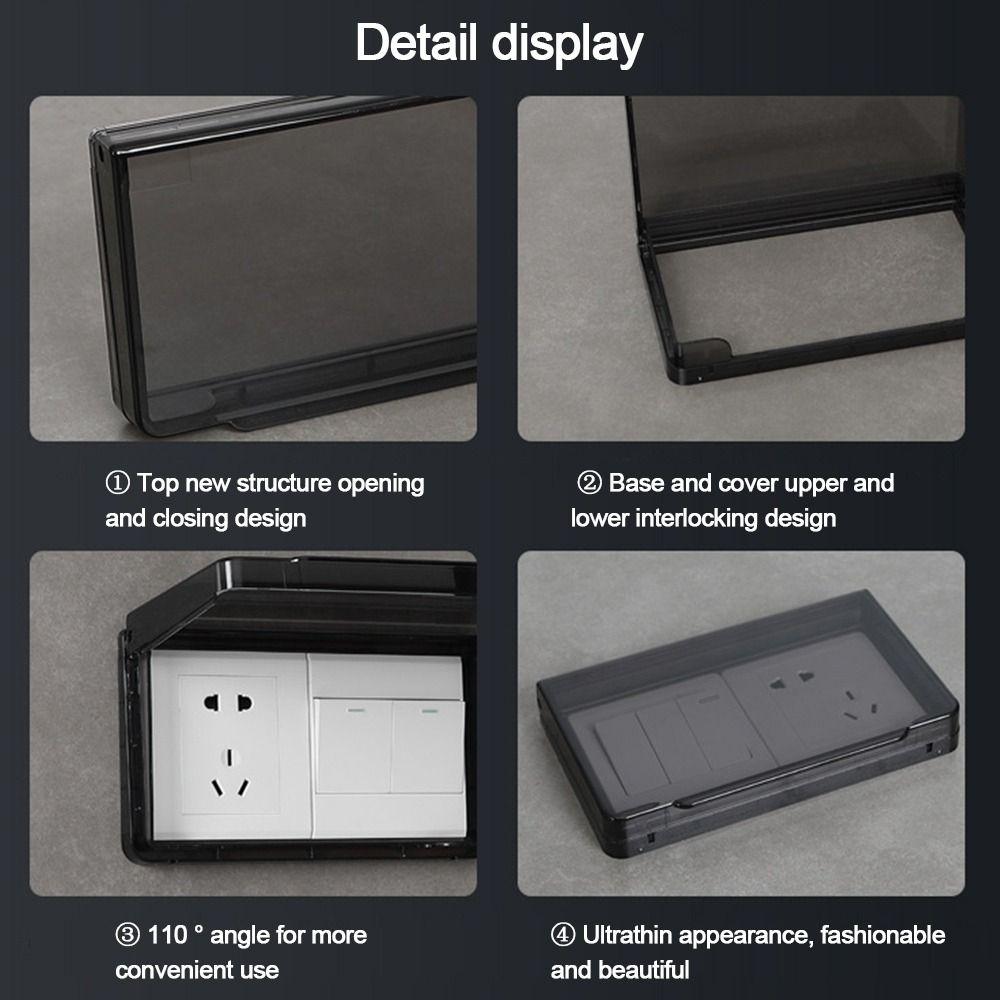 Настенная розетка Водонепроницаемая коробка Пластиковая защита Розетка Электрическая вилка Крышка Стена