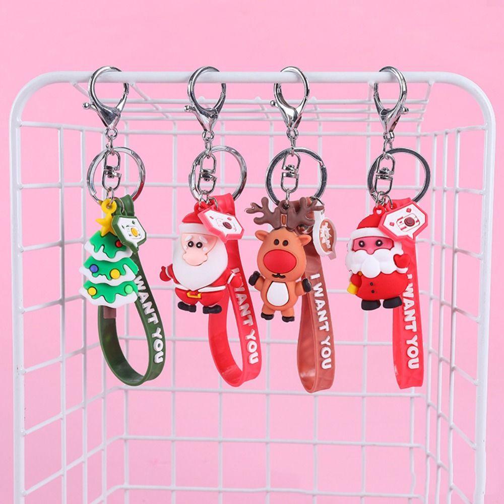 Keyring Women Ornament Kids Gift Doll Pendant Car Key Ring Bag Charm Key Chain Christmas Keychain