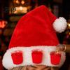Drinking Cup Holder Hat Plush Christmas with Drink Holder, Adults Velvet Santa Claus 3 Cups, Red Xmas Cap for New Year Holiday Party Accessories