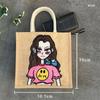 Jute Bag Handbag Small Cute Stylish Linen Tote Bag Basket Bag Summer Girl Jute [DIVA Rose] Women's (B)