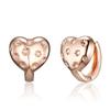 CRANNE 14K Ballroom Heart Carved Cubic One-Touch Earrings C24EGP212