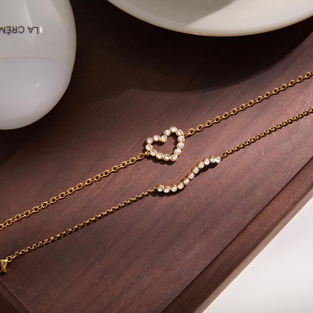 Yori Fashion Браслет с ажурным сердцем из нержавеющей стали с покрытием 18 карат золотом, водостойкие украшения для женщин, модный шарм