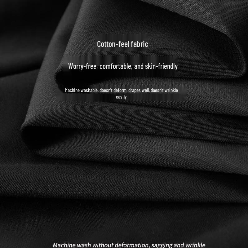 Romon Men's Silk Blend Straight-Leg Business Casual Trousers