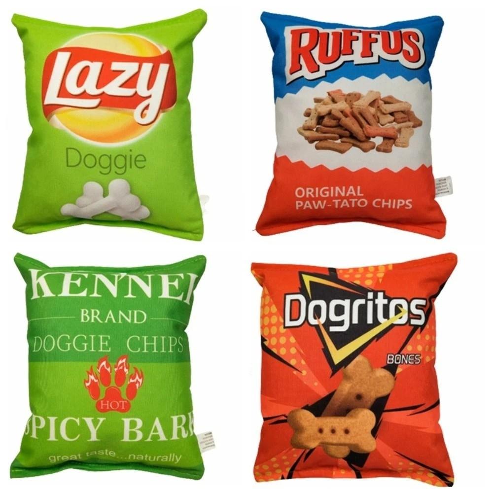 Clean Teeth Plush Potato Chip Toy Creative Chew Training Toy Soft Dogs Gnawing on Toys  for Pets