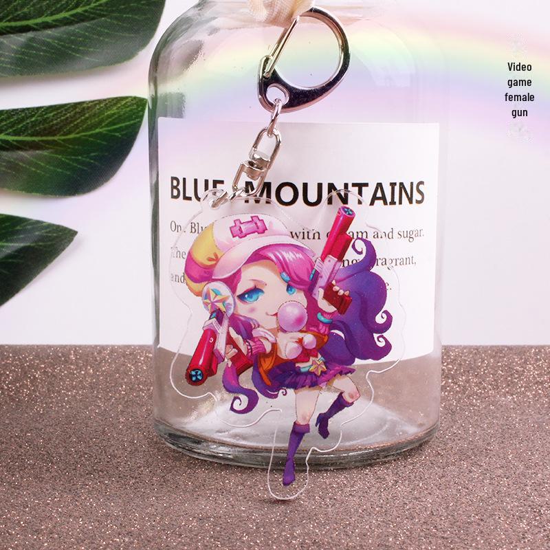 Аниме акриловый двухслойный сэндвич-подвесной брелок - Lualu Blind Monk Yasuo Comic Exhibition Accessories