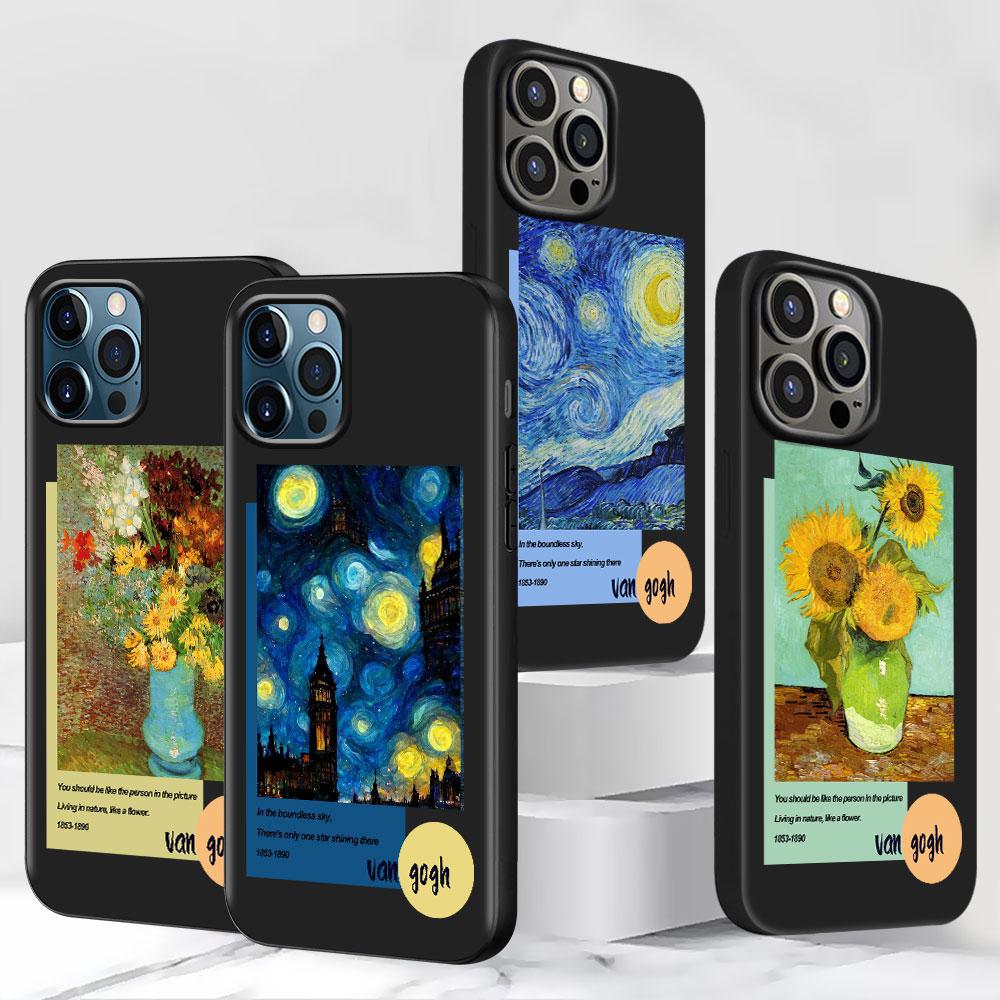 Арт-чехол Ван Гог для Apple iPhone 13 14 Plus 11 12 Mini 15 Pro Max 7 8 SE 2020 X XS XR Силиконовый Мягкий Чехол для Телефона