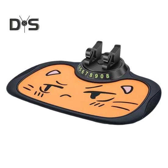 Автомобильный противоскользящий коврик для хранения, держатель для телефона, органайзер для приборной панели, моющийся, термостойкий, со свободным вращением, автомобильный держатель для телефона с парковочным номером