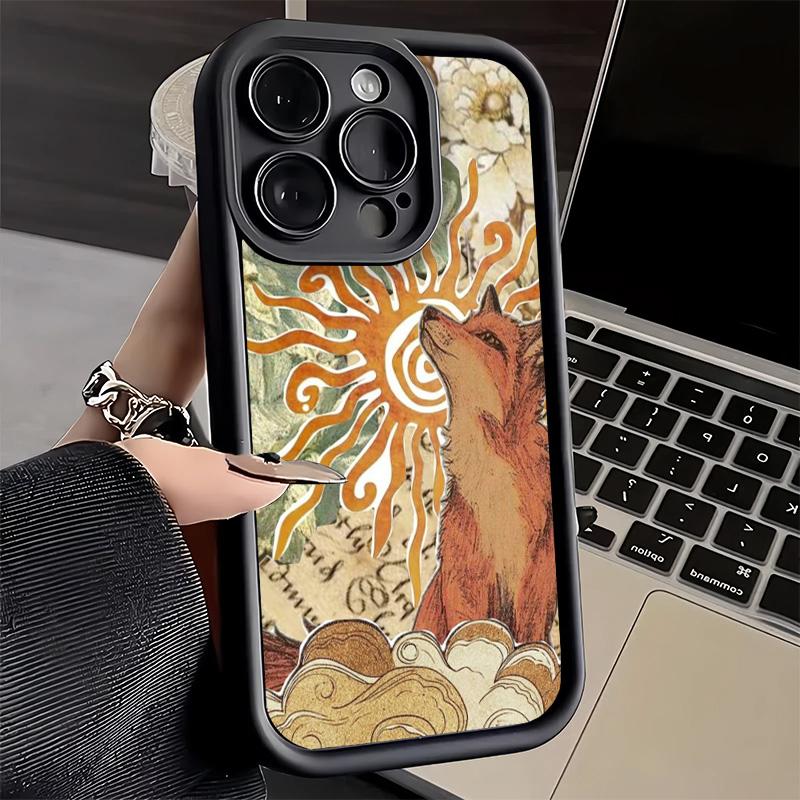 Чехол для телефона iPhone 17 Air 16E 15 16 Pro Max Мультяшная Лиса Животное Чехол 14 Plus 13 12 Mini Мягкий Силиконовый Fundas