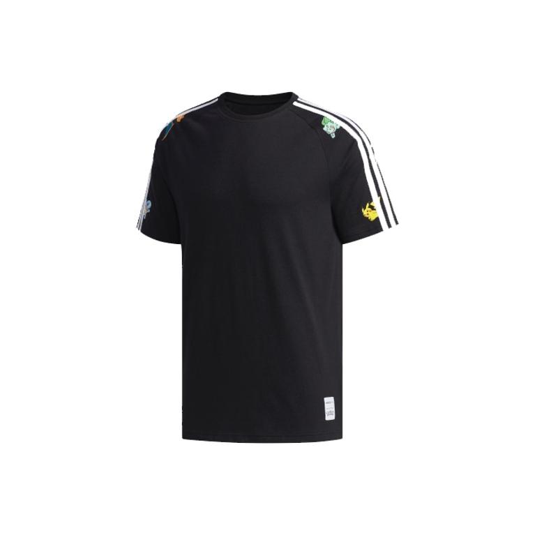 adidas Нео повседневная футболка с коротким рукавом, мужские топы, черный FM0321