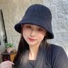 Bucket Hat Knitted Bucket Autumn and Winter Thermal Hat Children Simple Face Small Leisure Basin Hat
