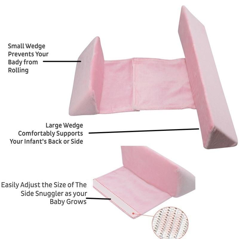 Бархатный хлопок Подушка для сна новорожденного ребенка Регулируемая поддержка Позиционер для сна младенца Предотвращает плоскую форму головы Подушка против перекатывания