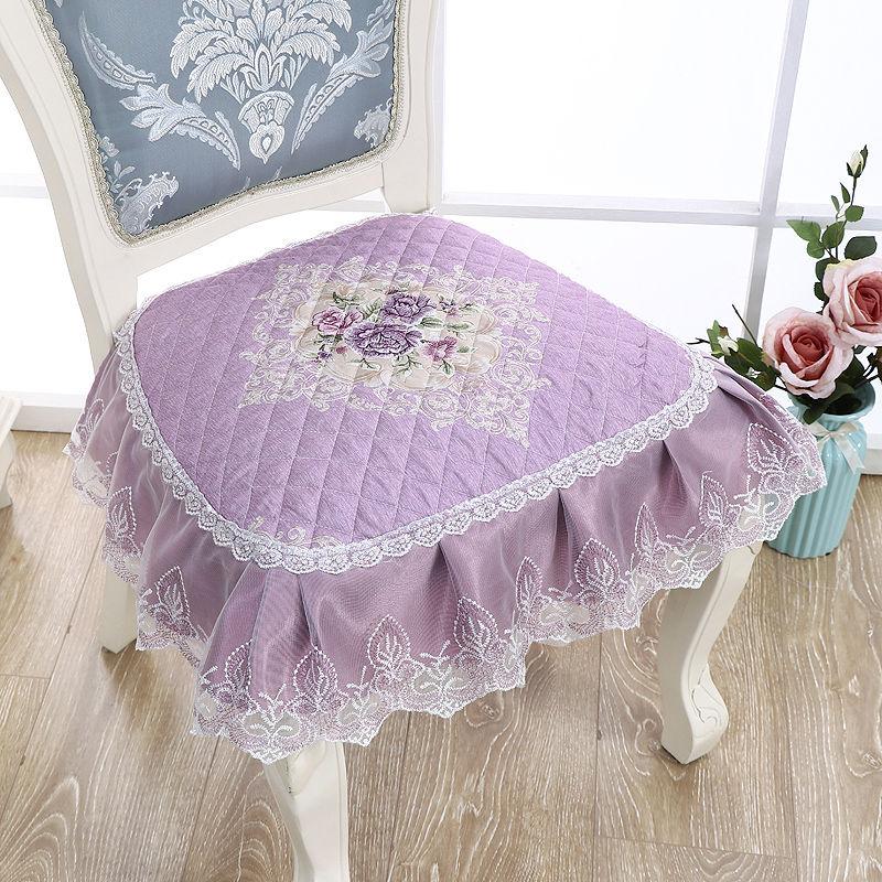 Универсальный нескользящий коврик для стула для столовой, простое однотонное кружево, мягкие накладки на табуреты, полиэстер, можно стирать в стиральной машине, можно стирать, повседневный стиль, всесезонный