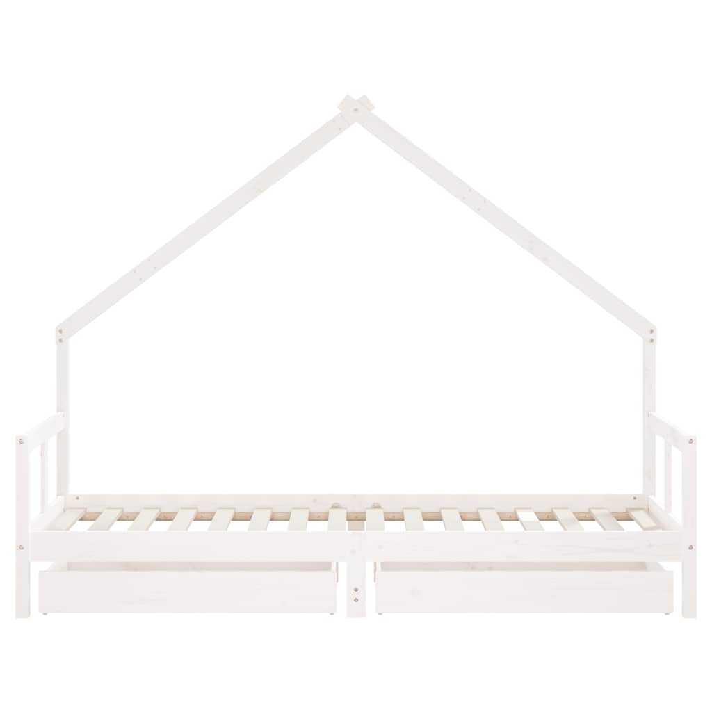 Children s Bed with Drawers White 80x200 cm Solid Pine Wood